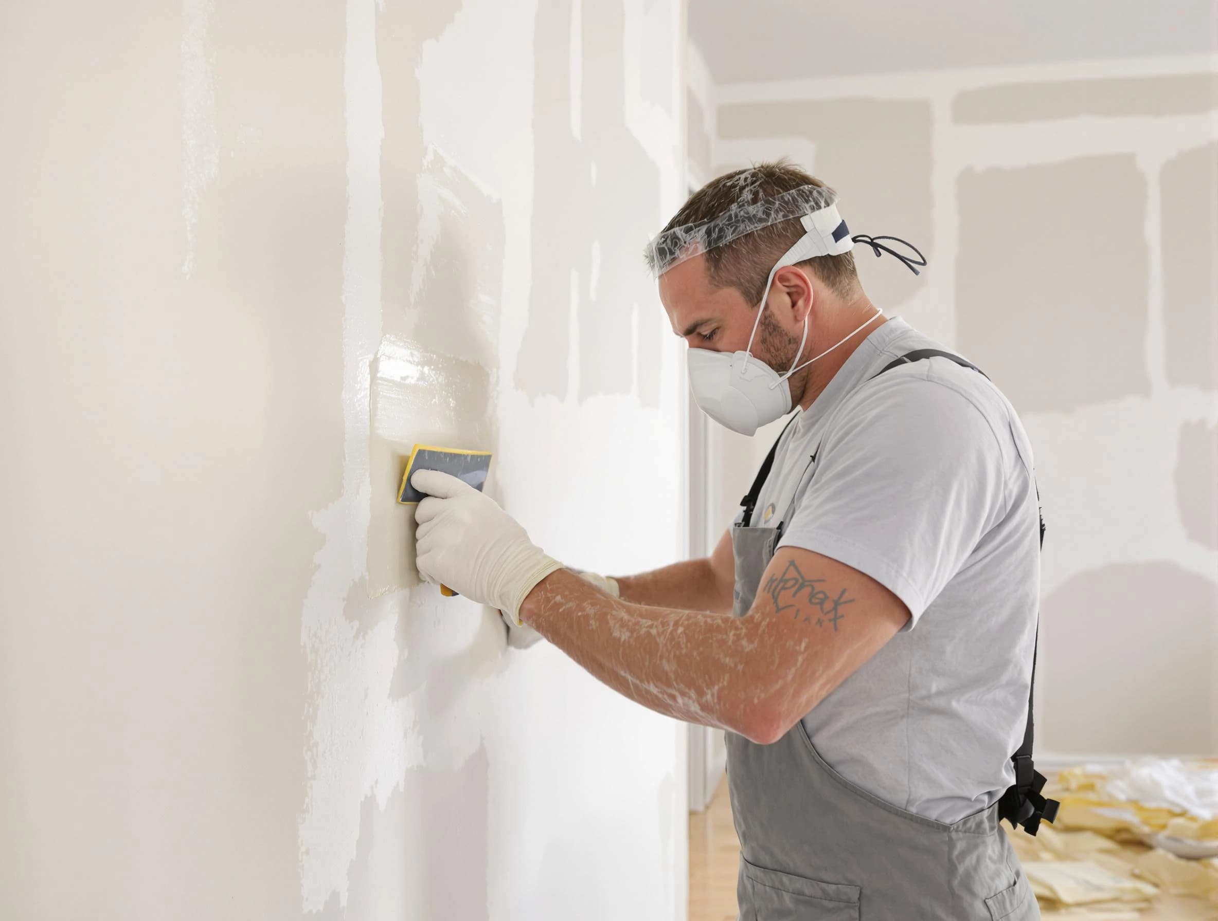 Coolidge House Painters technician applying mud to drywall seams in Coolidge, AZ