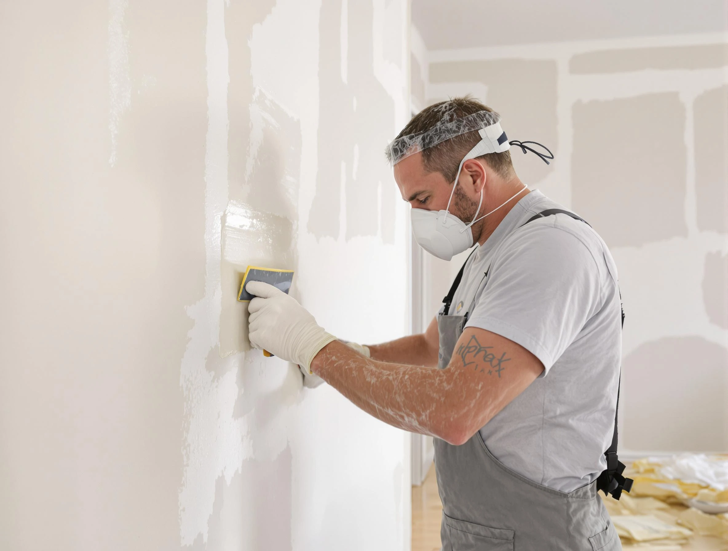 Coolidge House Painters technician applying mud to drywall seams in Coolidge, AZ